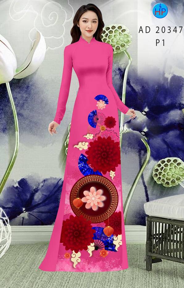 Vải Áo Dài Hoa In 3D mới ra AD 20347 51 Vải Áo Dài Hoa In 3D mới ra AD 20347