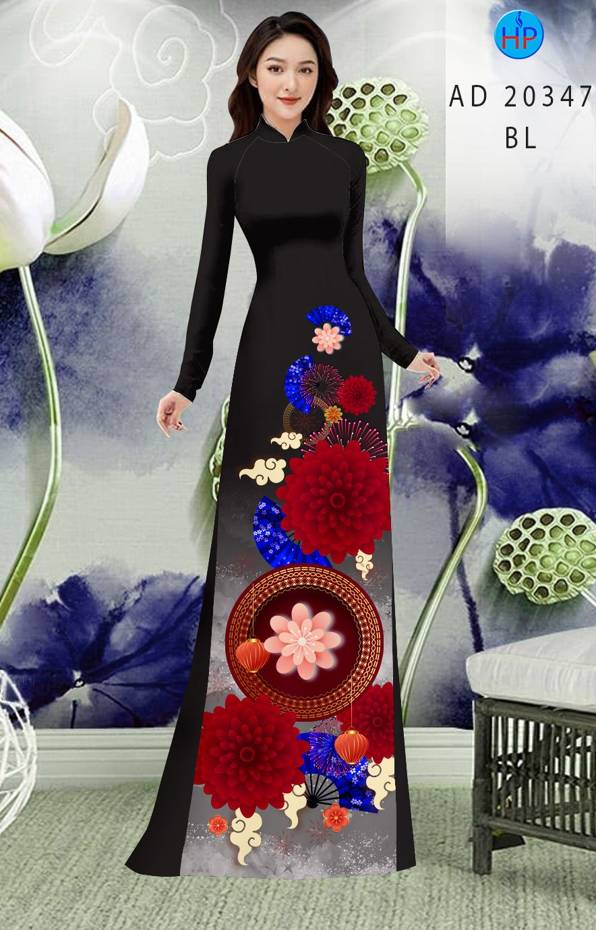 Vải Áo Dài Hoa In 3D mới ra AD 20347 50 Vải Áo Dài Hoa In 3D mới ra AD 20347