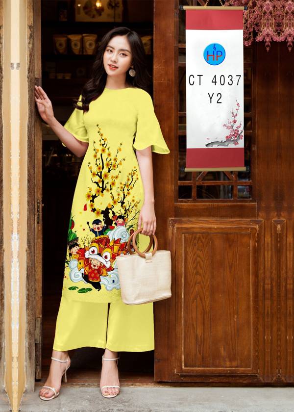Vải Áo Dài Hoa Mai Tết thiết kế 2021 AD CT4037 41 Vải Áo Dài Hoa Mai Tết thiết kế 2021 AD CT4037