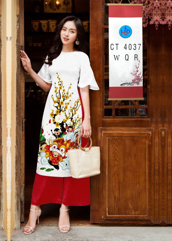 Vải Áo Dài Hoa Mai Tết thiết kế 2021 AD CT4037 45 Vải Áo Dài Hoa Mai Tết thiết kế 2021 AD CT4037