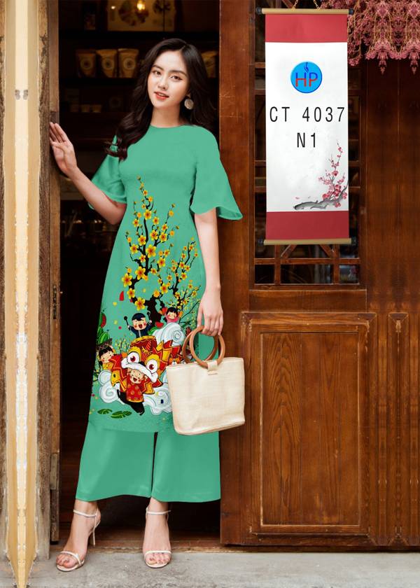 Vải Áo Dài Hoa Mai Tết thiết kế 2021 AD CT4037 50 Vải Áo Dài Hoa Mai Tết thiết kế 2021 AD CT4037