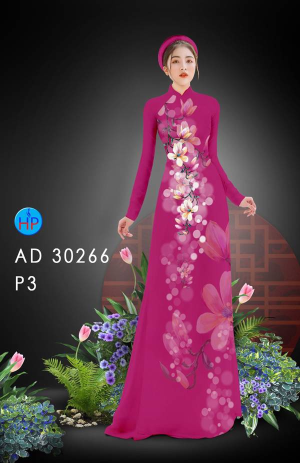 Vải Áo Dài Hoa Đào kiểu mới AD 30266 43 Vải Áo Dài Hoa Đào kiểu mới AD 30266