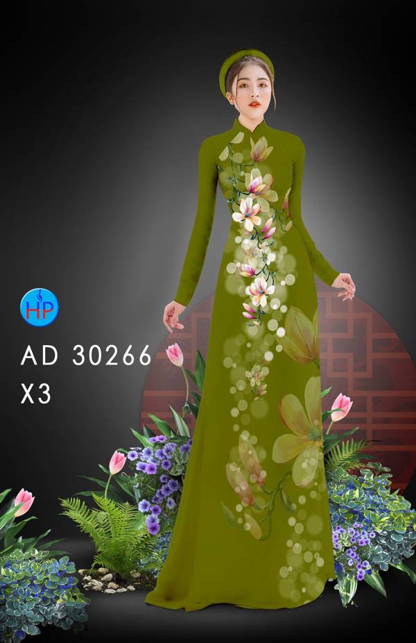 Vải Áo Dài Hoa Đào kiểu mới AD 30266 40 Vải Áo Dài Hoa Đào kiểu mới AD 30266