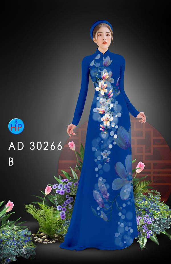 Vải Áo Dài Hoa Đào kiểu mới AD 30266 46 Vải Áo Dài Hoa Đào kiểu mới AD 30266