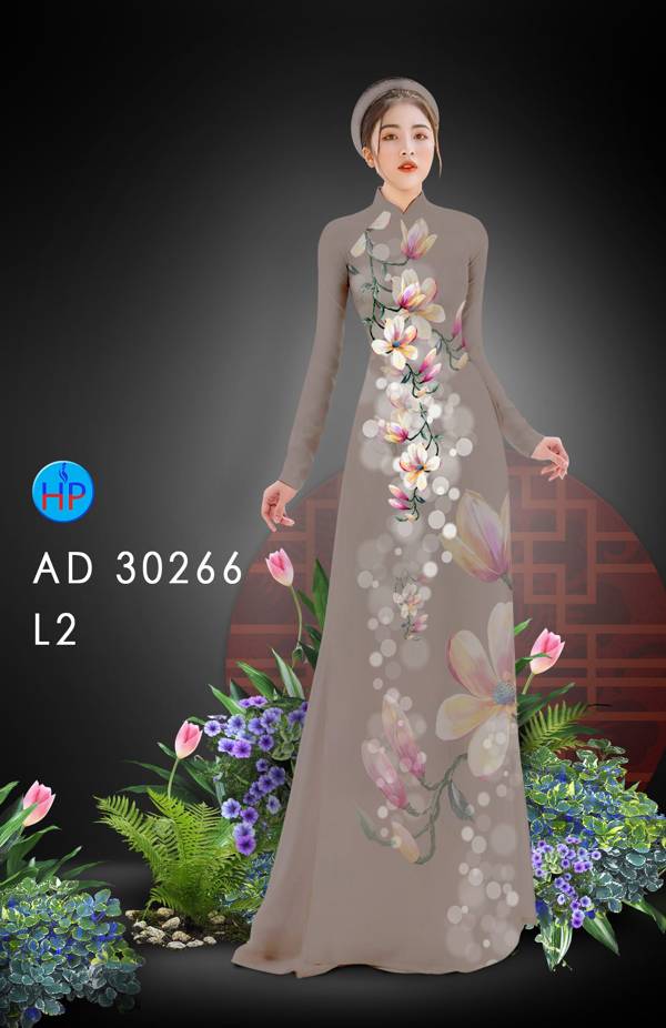 Vải Áo Dài Hoa Đào kiểu mới AD 30266 48 Vải Áo Dài Hoa Đào kiểu mới AD 30266