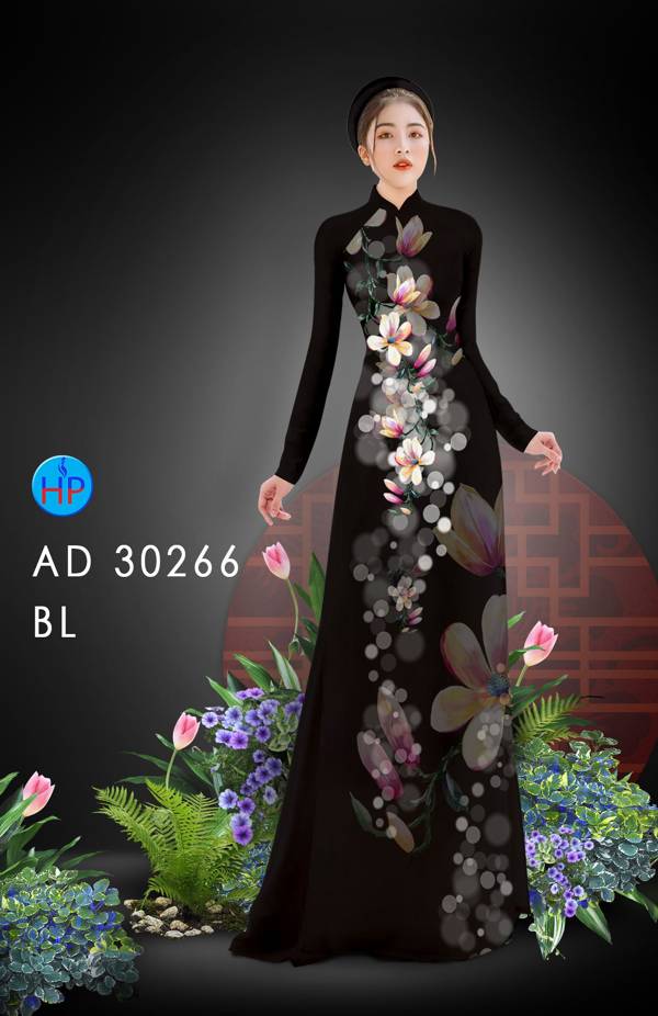 Vải Áo Dài Hoa Đào kiểu mới AD 30266 50 Vải Áo Dài Hoa Đào kiểu mới AD 30266