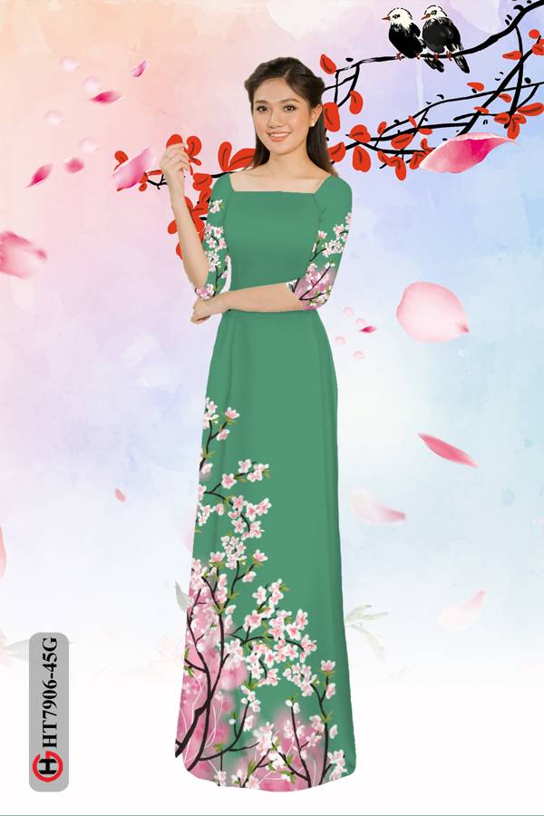 Vải Áo Dài Hoa Đào mới ra AD HT7906 31 Vải Áo Dài Hoa Đào mới ra AD HT7906