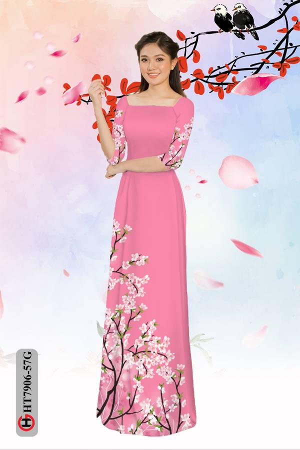 Vải Áo Dài Hoa Đào mới ra AD HT7906 33 Vải Áo Dài Hoa Đào mới ra AD HT7906