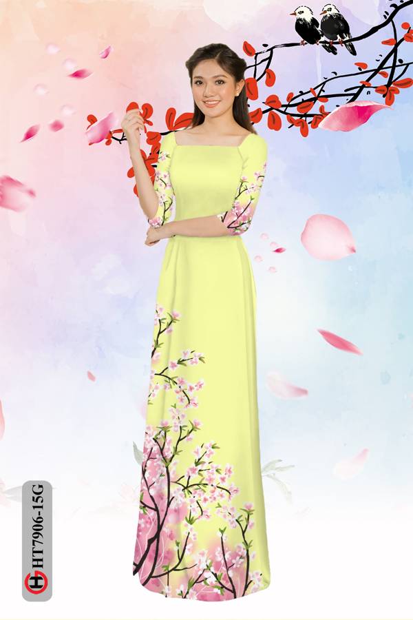 Vải Áo Dài Hoa Đào mới ra AD HT7906 38 Vải Áo Dài Hoa Đào mới ra AD HT7906