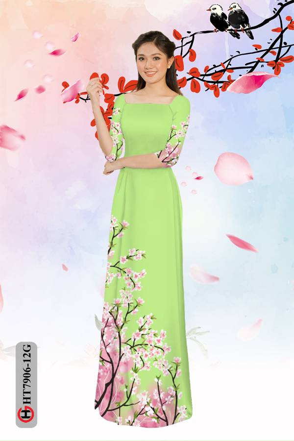 Vải Áo Dài Hoa Đào mới ra AD HT7906 37 Vải Áo Dài Hoa Đào mới ra AD HT7906
