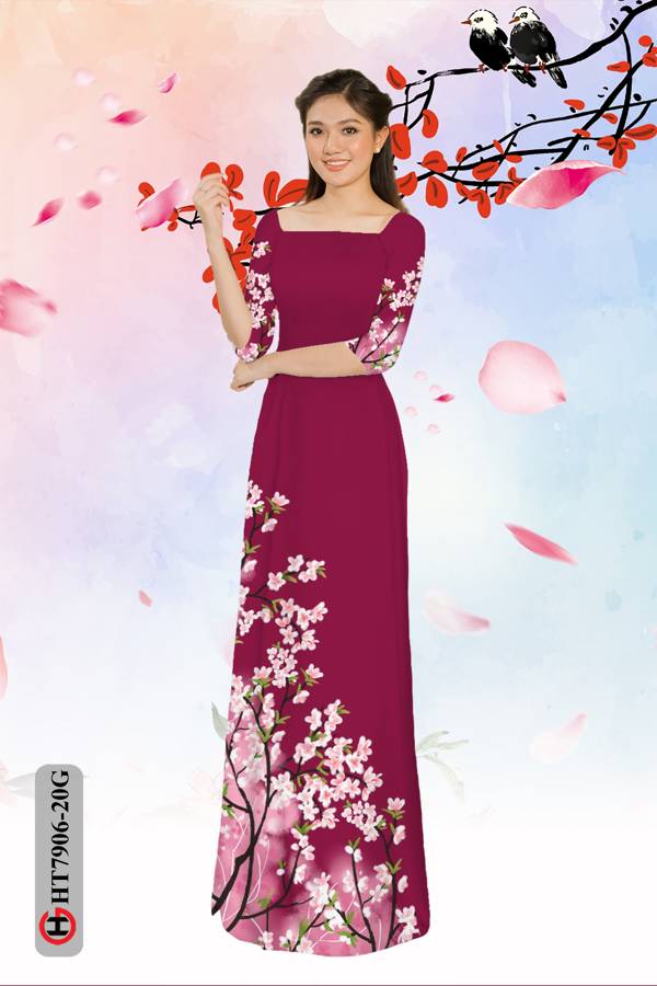 Vải Áo Dài Hoa Đào mới ra AD HT7906 39 Vải Áo Dài Hoa Đào mới ra AD HT7906