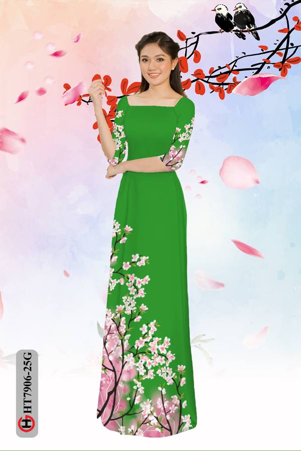 Vải Áo Dài Hoa Đào mới ra AD HT7906 42 Vải Áo Dài Hoa Đào mới ra AD HT7906