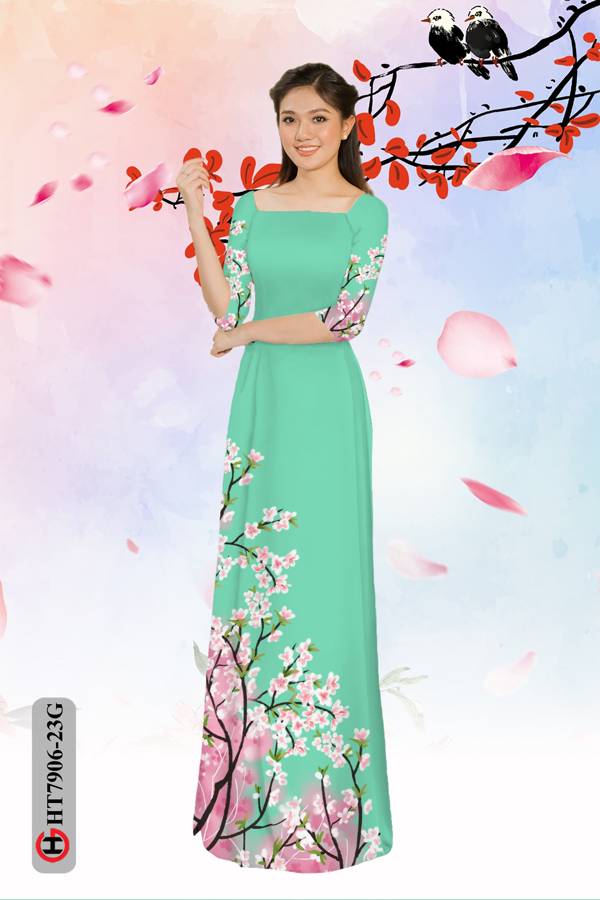 Vải Áo Dài Hoa Đào mới ra AD HT7906 41 Vải Áo Dài Hoa Đào mới ra AD HT7906