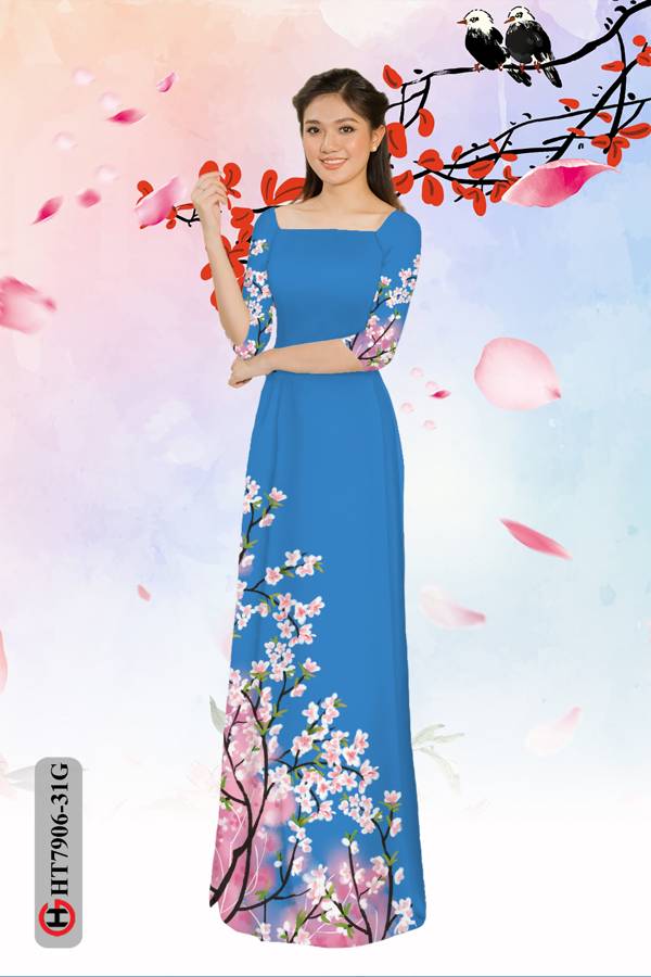 Vải Áo Dài Hoa Đào mới ra AD HT7906 43 Vải Áo Dài Hoa Đào mới ra AD HT7906