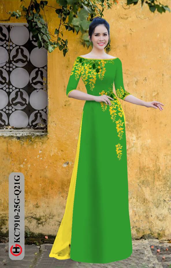 Vải Áo Dài Ha Chuông Vàng mới ra AD KC7910 48 Vải Áo Dài Ha Chuông Vàng mới ra AD KC7910