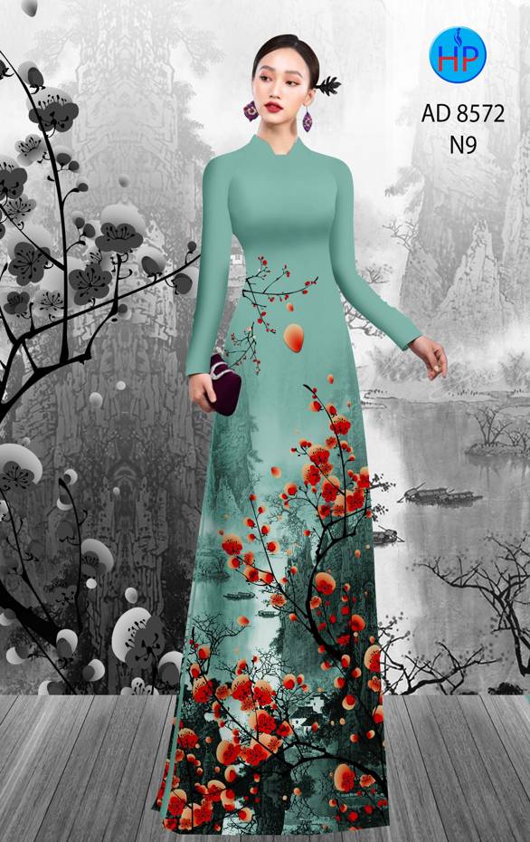 Vải Áo Dài Hoa Đào kiểu mới AD 8572