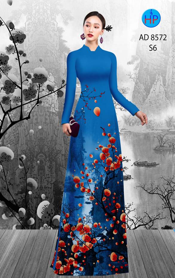 Vải Áo Dài Hoa Đào kiểu mới AD 8572