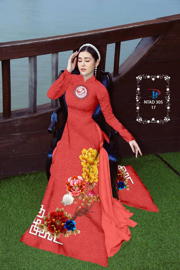 Vải Áo Dài Hoa In 3D mới ra AD NTAD 305 42 Vải Áo Dài Hoa In 3D mới ra AD NTAD 305