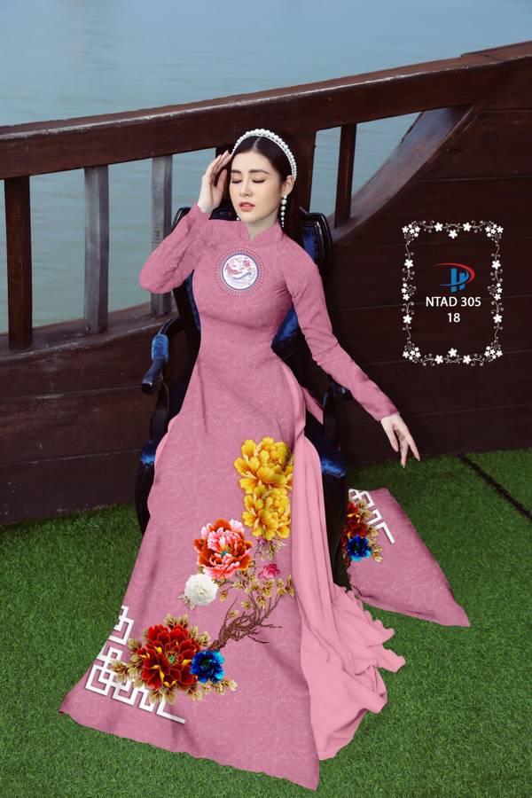 Vải Áo Dài Hoa In 3D mới ra AD NTAD 305 41 Vải Áo Dài Hoa In 3D mới ra AD NTAD 305