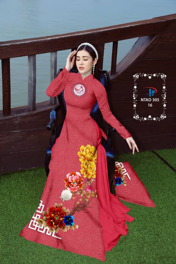 Vải Áo Dài Hoa In 3D mới ra AD NTAD 305 43 Vải Áo Dài Hoa In 3D mới ra AD NTAD 305