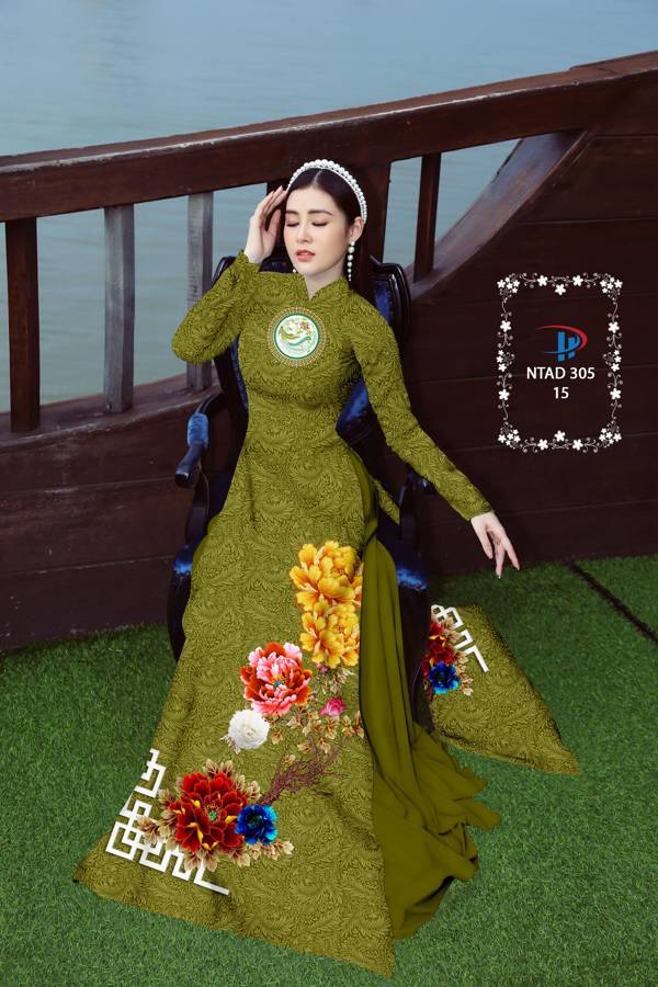 Vải Áo Dài Hoa In 3D mới ra AD NTAD 305 44 Vải Áo Dài Hoa In 3D mới ra AD NTAD 305