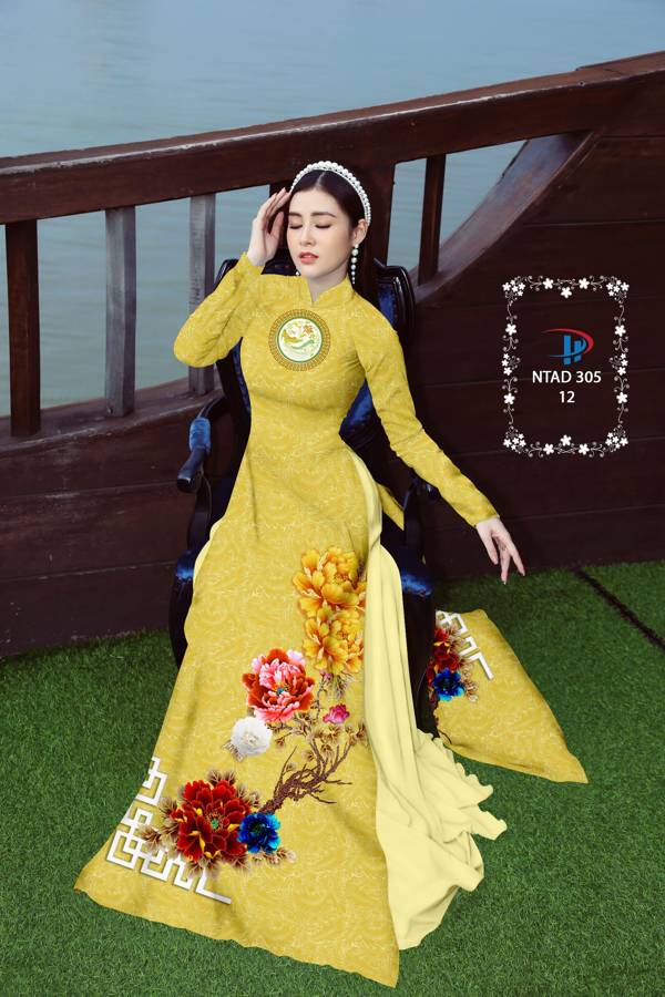 Vải Áo Dài Hoa In 3D mới ra AD NTAD 305 45 Vải Áo Dài Hoa In 3D mới ra AD NTAD 305