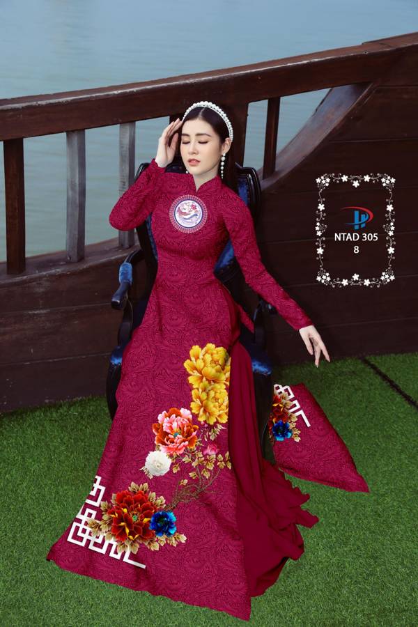 Vải Áo Dài Hoa In 3D mới ra AD NTAD 305 49 Vải Áo Dài Hoa In 3D mới ra AD NTAD 305