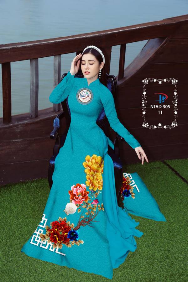 Vải Áo Dài Hoa In 3D mới ra AD NTAD 305 46 Vải Áo Dài Hoa In 3D mới ra AD NTAD 305