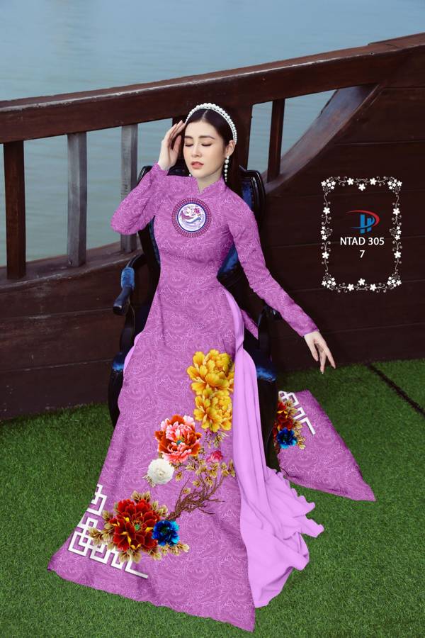 Vải Áo Dài Hoa In 3D mới ra AD NTAD 305 50 Vải Áo Dài Hoa In 3D mới ra AD NTAD 305
