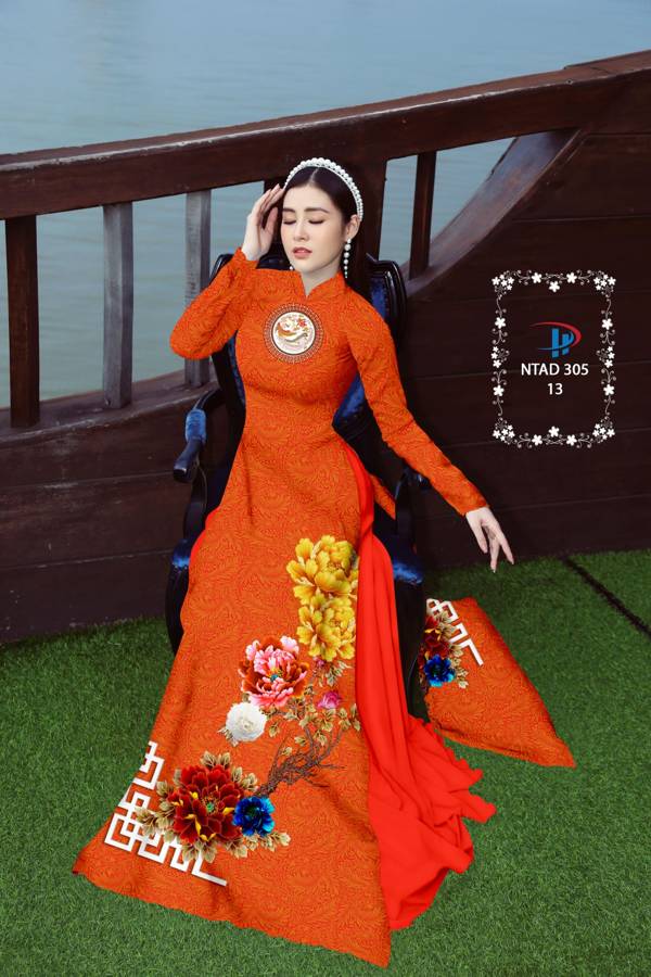 Vải Áo Dài Hoa In 3D mới ra AD NTAD 305 51 Vải Áo Dài Hoa In 3D mới ra AD NTAD 305