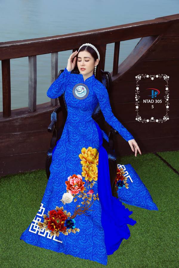 Vải Áo Dài Hoa In 3D mới ra AD NTAD 305 53 Vải Áo Dài Hoa In 3D mới ra AD NTAD 305