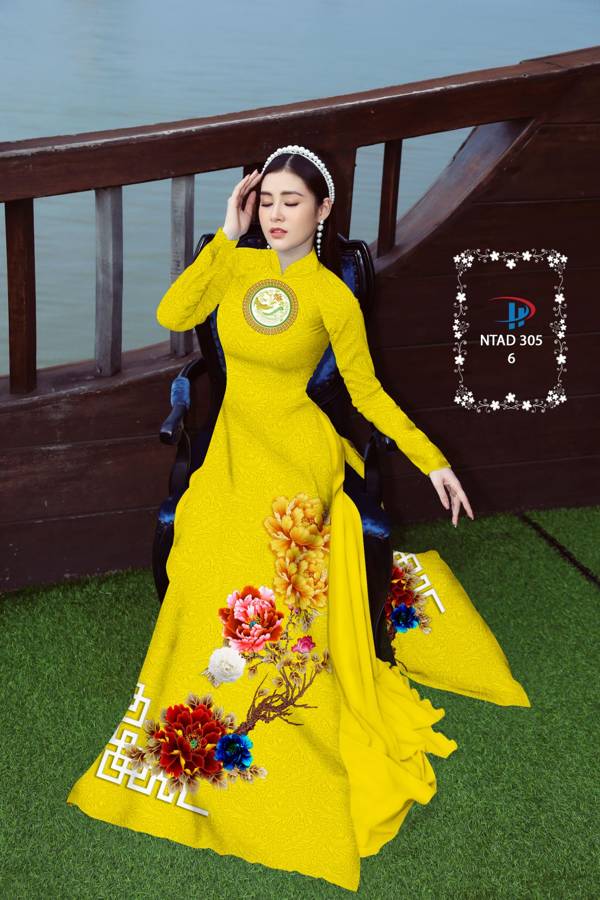 Vải Áo Dài Hoa In 3D mới ra AD NTAD 305 52 Vải Áo Dài Hoa In 3D mới ra AD NTAD 305