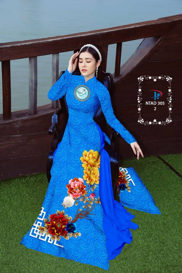 Vải Áo Dài Hoa In 3D mới ra AD NTAD 305 55 Vải Áo Dài Hoa In 3D mới ra AD NTAD 305