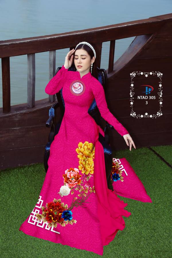 Vải Áo Dài Hoa In 3D mới ra AD NTAD 305 54 Vải Áo Dài Hoa In 3D mới ra AD NTAD 305