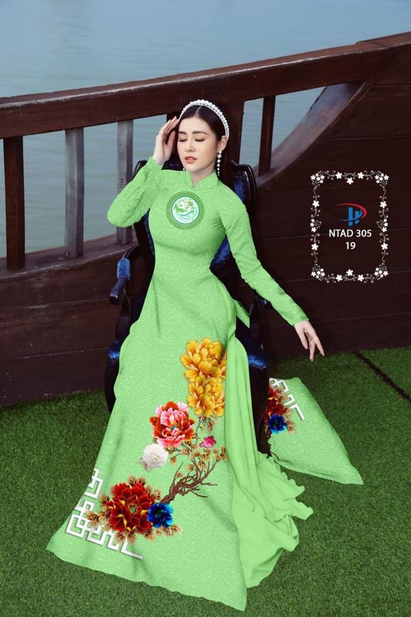 Vải Áo Dài Hoa In 3D mới ra AD NTAD 305 58 Vải Áo Dài Hoa In 3D mới ra AD NTAD 305