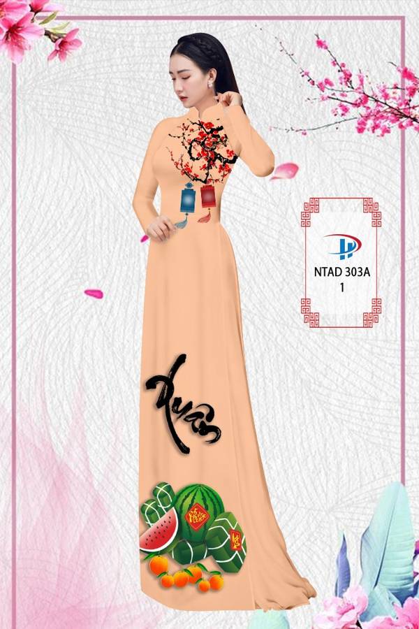 Vải Áo Dài Tết Bánh Chưng thiết kế 2021 AD NTAD 303A 54 Vải Áo Dài Tết Bánh Chưng thiết kế 2021 AD NTAD 303A