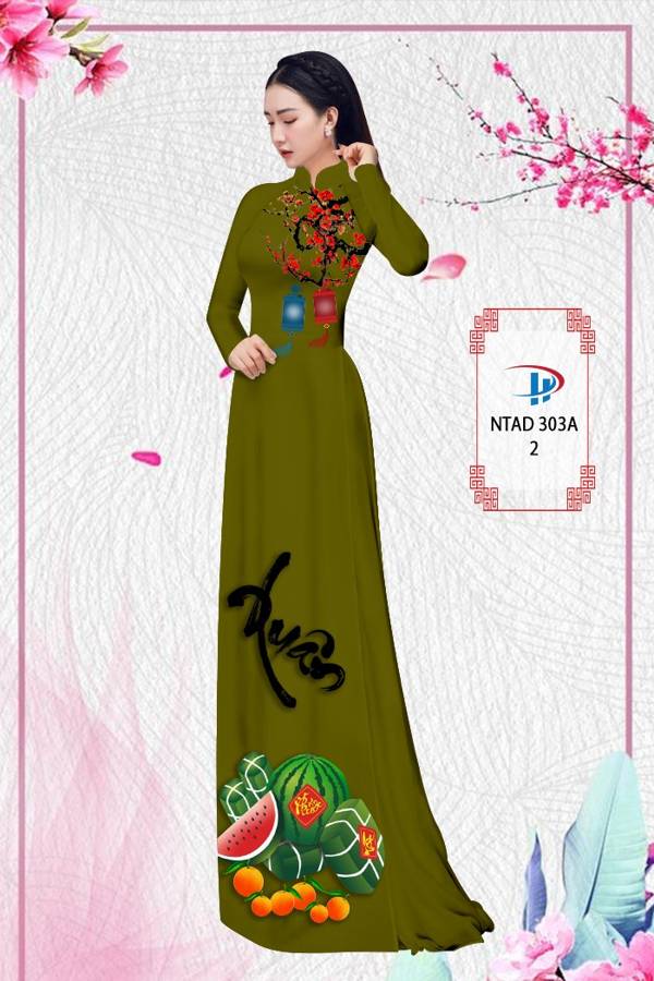 Vải Áo Dài Tết Bánh Chưng thiết kế 2021 AD NTAD 303A 55 Vải Áo Dài Tết Bánh Chưng thiết kế 2021 AD NTAD 303A
