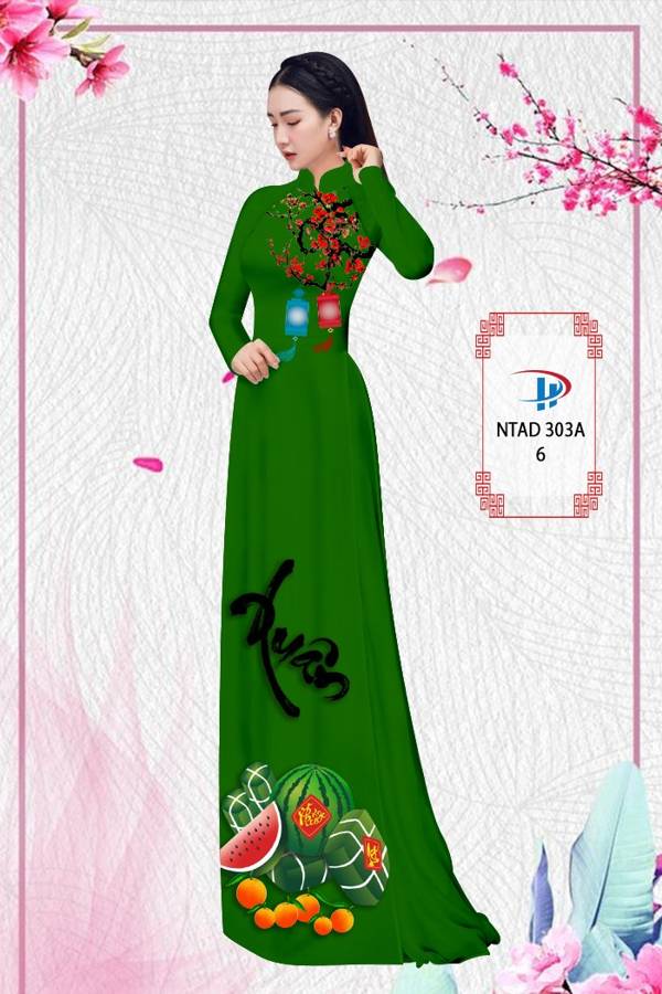 Vải Áo Dài Tết Bánh Chưng thiết kế 2021 AD NTAD 303A 61 Vải Áo Dài Tết Bánh Chưng thiết kế 2021 AD NTAD 303A