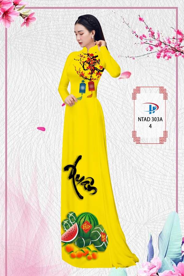 Vải Áo Dài Tết Bánh Chưng thiết kế 2021 AD NTAD 303A 59 Vải Áo Dài Tết Bánh Chưng thiết kế 2021 AD NTAD 303A