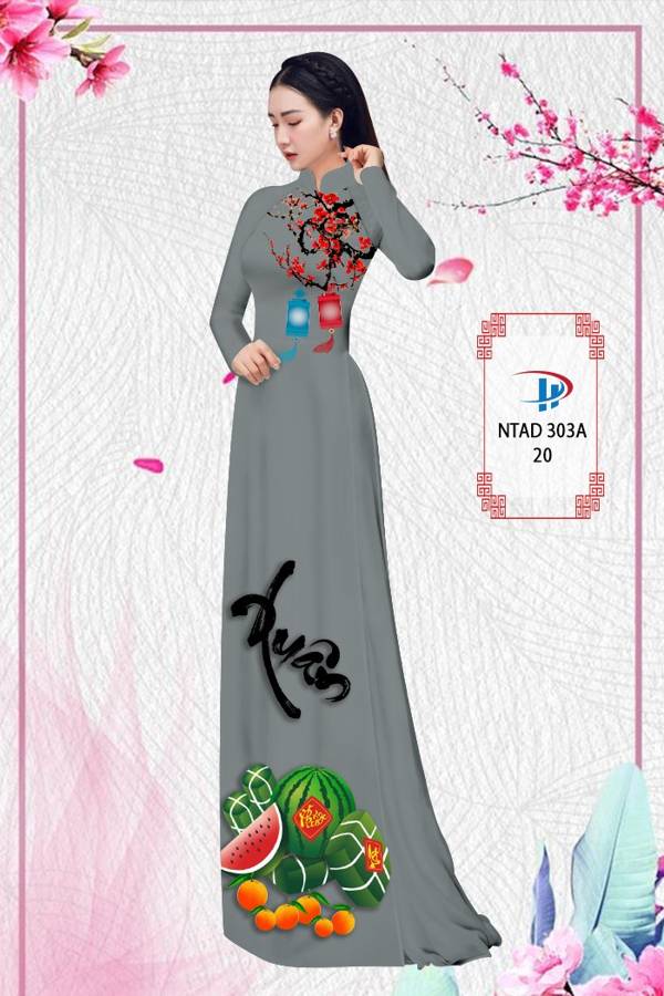 Vải Áo Dài Tết Bánh Chưng thiết kế 2021 AD NTAD 303A 62 Vải Áo Dài Tết Bánh Chưng thiết kế 2021 AD NTAD 303A