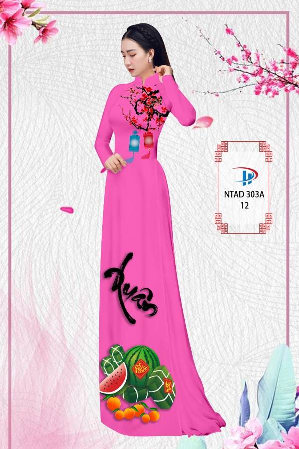 Vải Áo Dài Tết Bánh Chưng thiết kế 2021 AD NTAD 303A 70 Vải Áo Dài Tết Bánh Chưng thiết kế 2021 AD NTAD 303A
