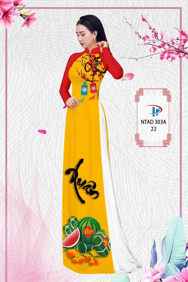 Vải Áo Dài Tết Bánh Chưng thiết kế 2021 AD NTAD 303A 76 Vải Áo Dài Tết Bánh Chưng thiết kế 2021 AD NTAD 303A