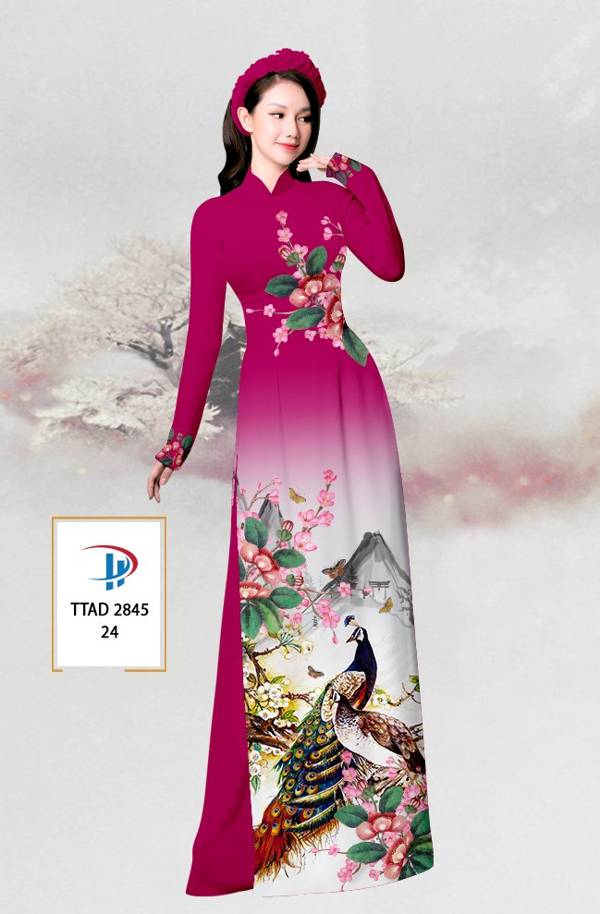 Vải Áo Dài Chim Công mới ra AD TTAD2845 70 Vải Áo Dài Chim Công mới ra AD TTAD2845