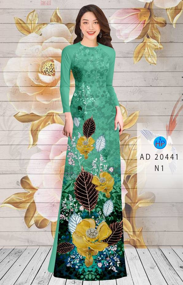 Vải Áo Dài Hoa In 3D thiết kế 2021 AD 20441