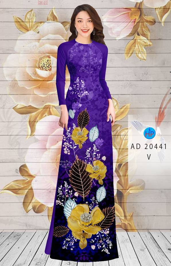 Vải Áo Dài Hoa In 3D thiết kế 2021 AD 20441