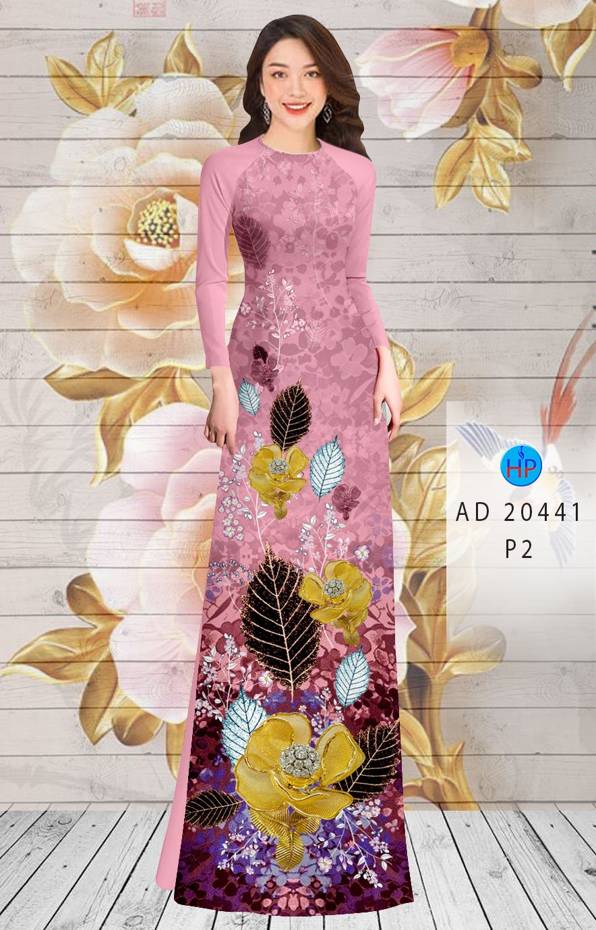 Vải Áo Dài Hoa In 3D thiết kế 2021 AD 20441