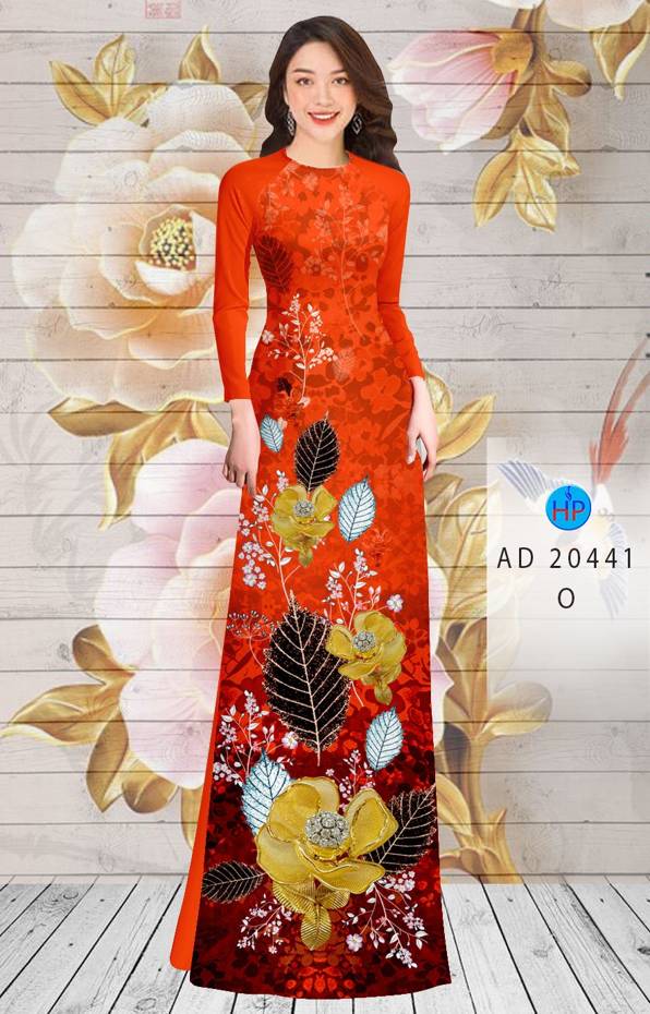 Vải Áo Dài Hoa In 3D thiết kế 2021 AD 20441
