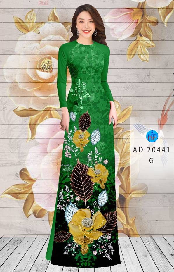 Vải Áo Dài Hoa In 3D thiết kế 2021 AD 20441