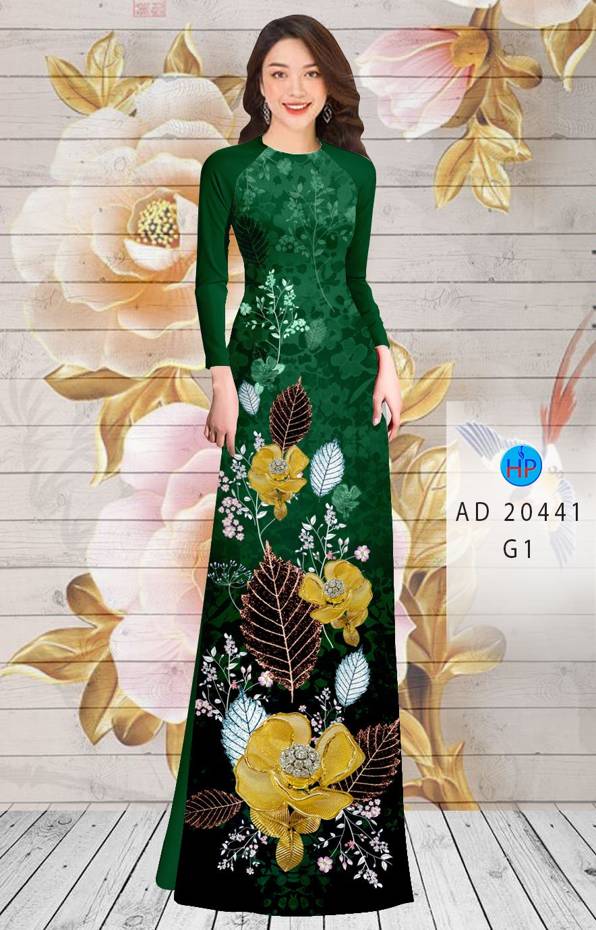 Vải Áo Dài Hoa In 3D thiết kế 2021 AD 20441