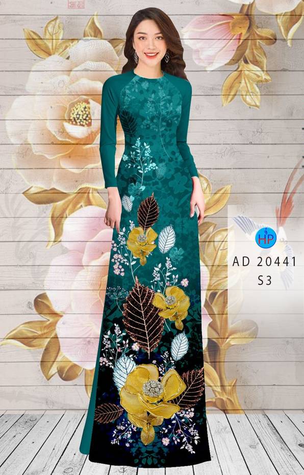 Vải Áo Dài Hoa In 3D thiết kế 2021 AD 20441